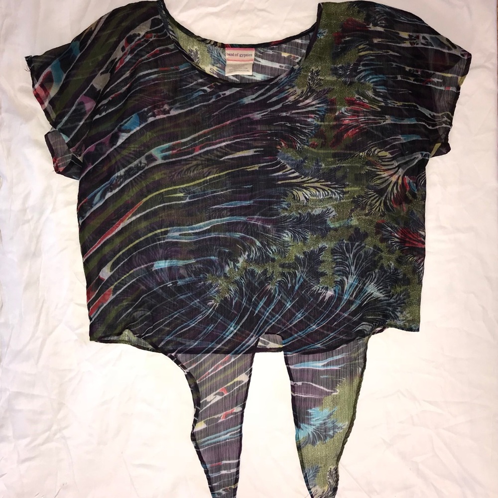 Band of Gypsies Tie Shirt Purple Green Blue